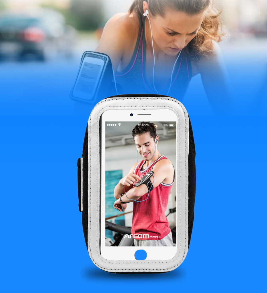 Brazalete Deportivo para Celular Argom ARG-AC-0445 con Velcro Hasta 158mm x 78mm