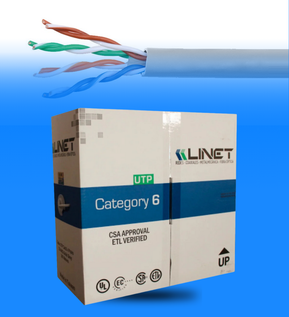 Cable UTP Linet 71R618 Cat 6 Por Metro Color Gris