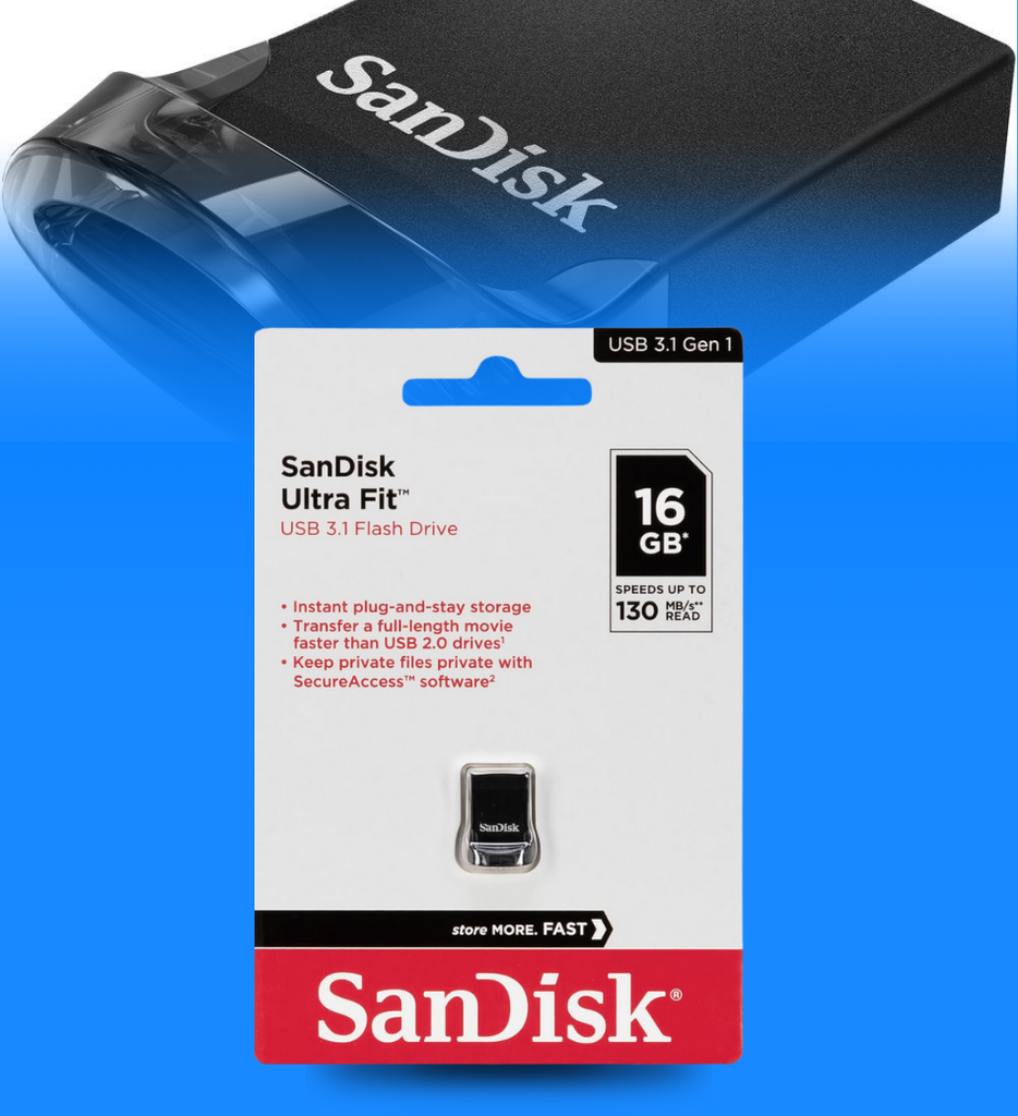 Memoria USB SanDisk 16GB Flash Drive Ultra Fit USB 3.1 Z430