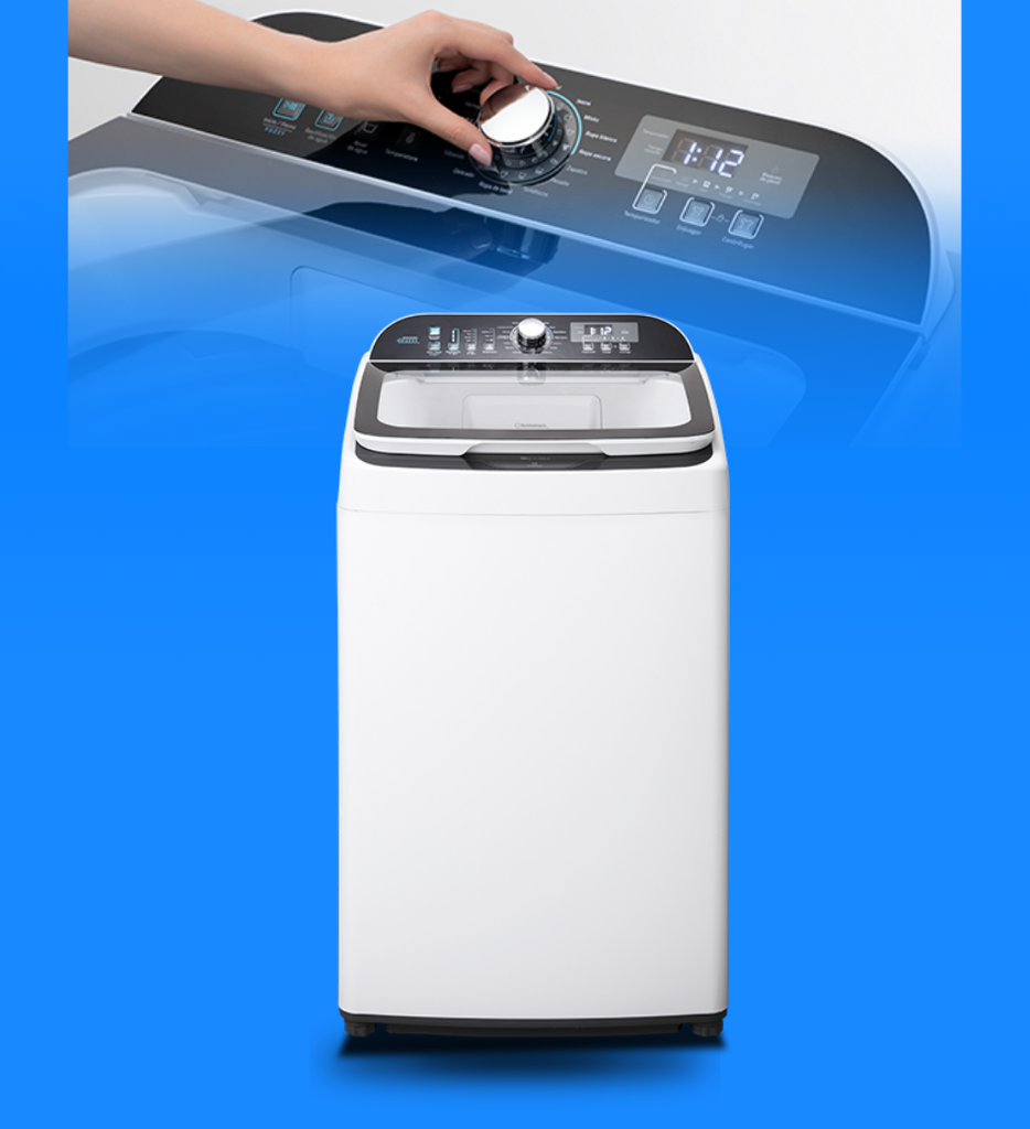 Lavadora Indurama LRI-19BLA Automatica 19KG Tapa de Vidrio Tecnologia Anti-Enredo Color Blanco