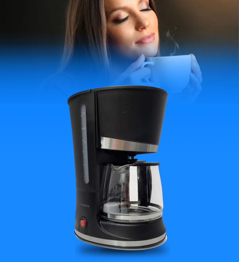 Cafetera Sankey CM-1227 1.2Lts 12 Tazas 800W Color Negro