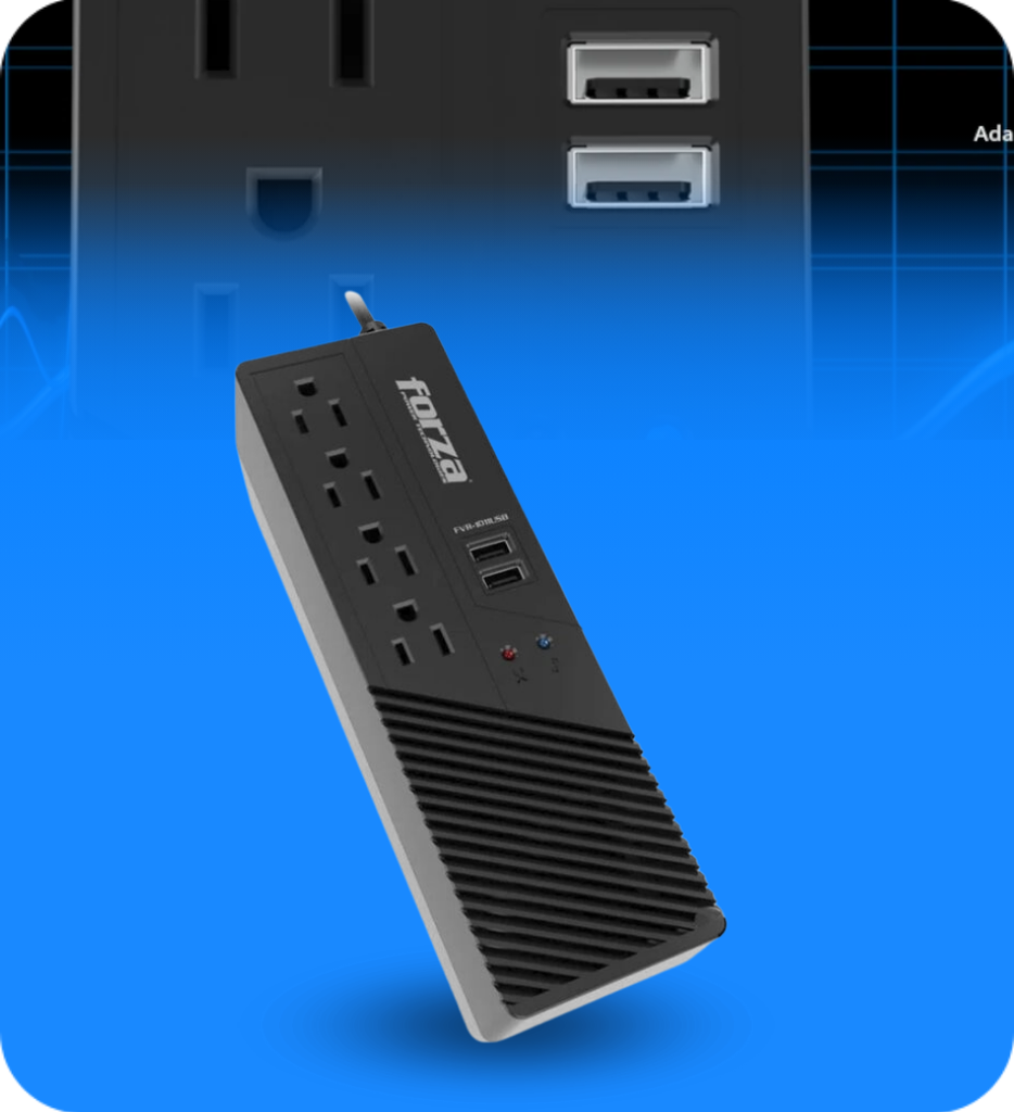 Regulador de Voltaje Forza FVR-1011 4 Toma Corrientes 1000VA 500W