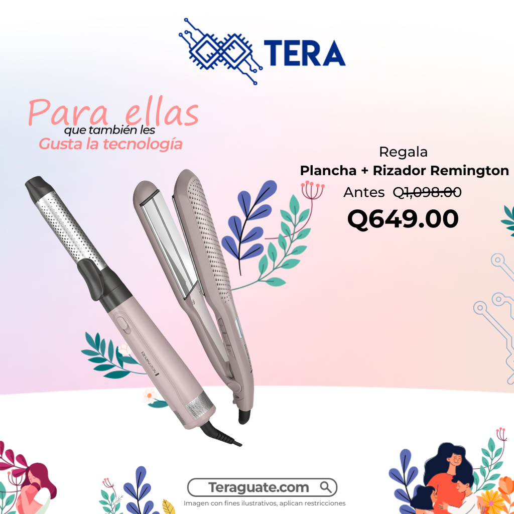 Combo 1 dia de la madre - Plancha + Rizadora Remington