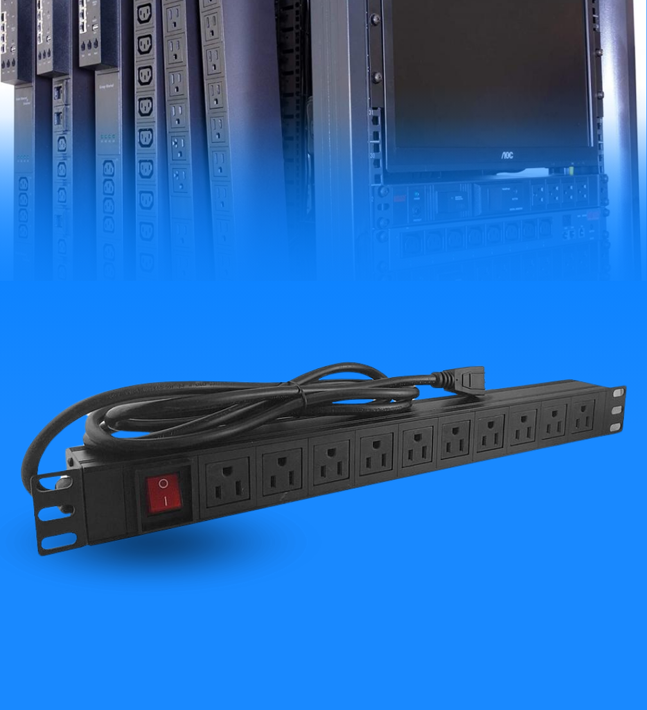 PDU para Gabinetes Sprywire SW-PD10 10 Puertos con Protector de Sobrecargas