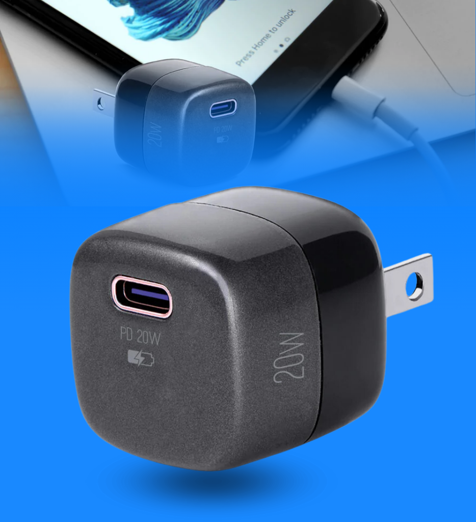 Cubo Cargador Argom ARG-AC-0120BK Volta P2 Nano 20W Carga Rapida Ultra Compacto Tipo C