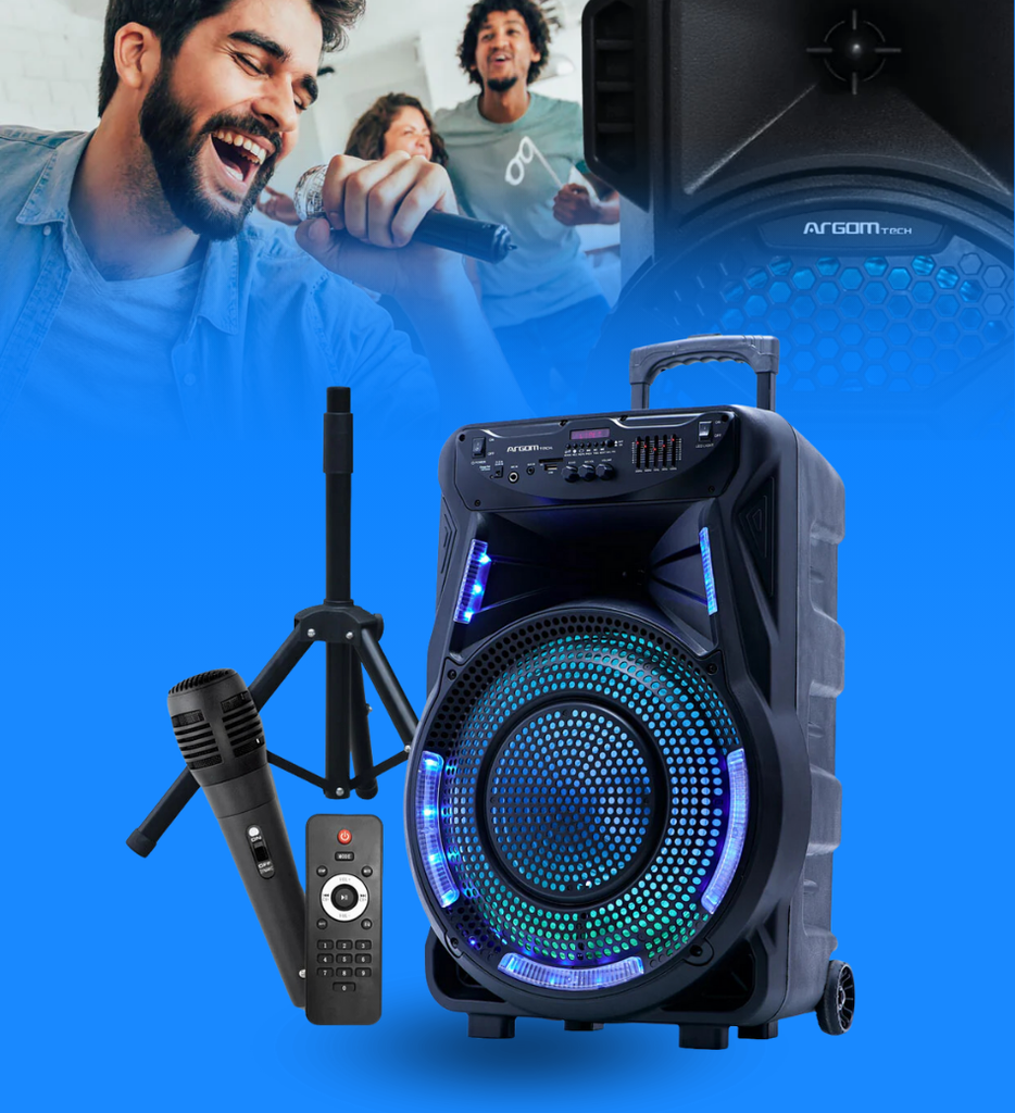 Bocina Argom ARG-SP-4090BK SoundBash 90 Bluetooth Con Microfono y Ruedas