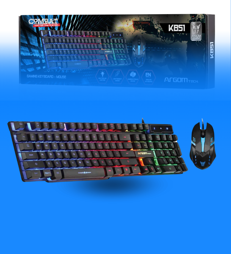 Combo de Teclado y Mouse Argom ARG-KB-2051BK Combat KB51 USB