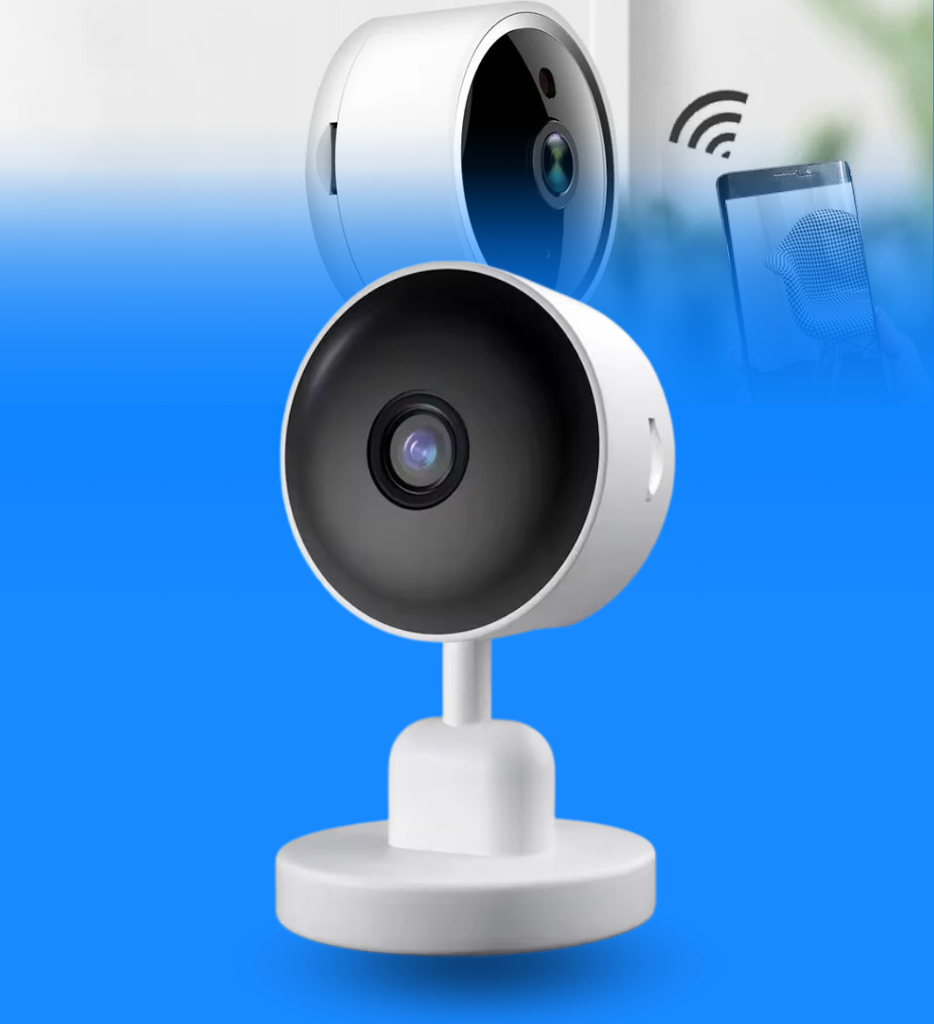 Camara Inteligente Tuya PST-E8-2MP 2MP WiFi Lente 2.8mm Audio de Doble Via IR Cut Vision Nocturna Distancia 8-10Mts  5V 1A Puerto Tarjeta MicroTF