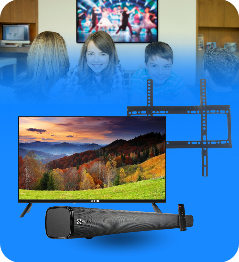 COMBO TV 10 - Televisor Epic 43" Smart + Sound Bar Klip Xtreme KSB-210 + Bracket