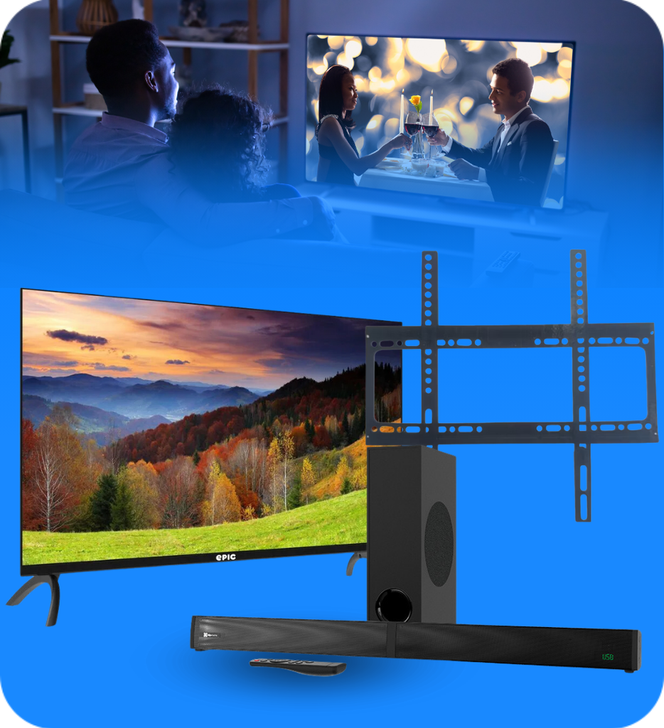 COMBO TV 5 - Televisor Epic 55" Smart + Sound Bar KSB-301 + Bracket