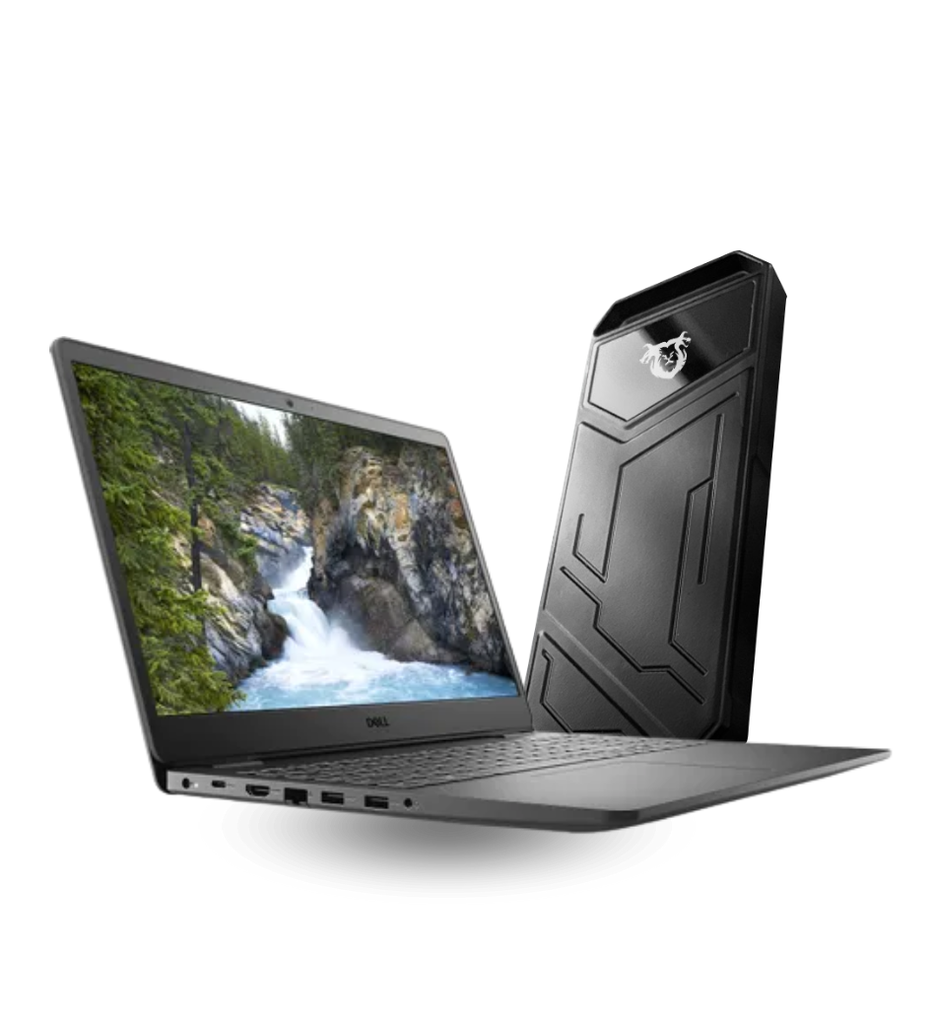 Laptop Dell Vostro 3400 Core i5-1135G7 1TB HDD 8GB RAM 14" 1366x768 W11 Pro Español Color Negro Seminueva + Unidad de Estado Solido Externo Quimera QM-EXTZ5512 Tipo C a Tipo C RGB Metal 512GB
