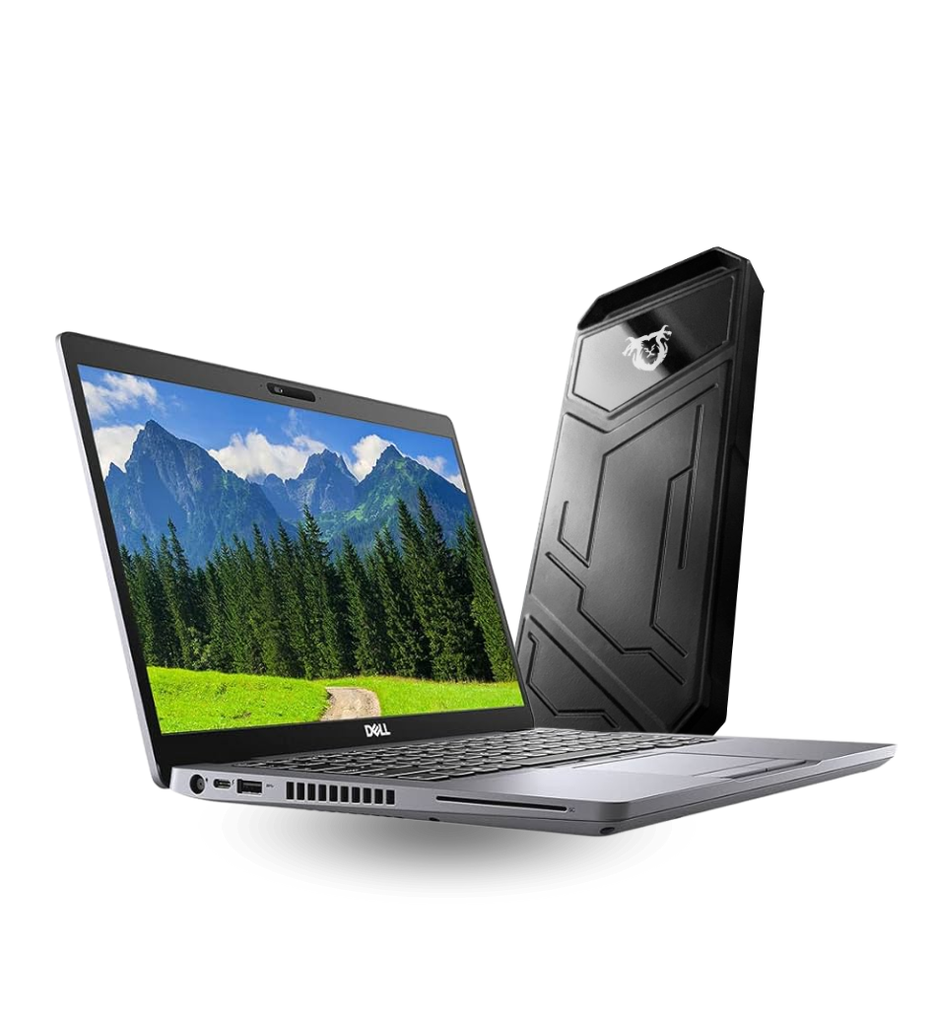 Laptop Dell Latitude 5410 Core i5-10210U 256GB SSD 16GB RAM 14" 1920x1080 WIN10  Pro Color Plateado Seminueva + Unidad de Estado Solido Externo Quimera QM-EXTZ5512 Tipo C a Tipo C RGB Metal 512GB