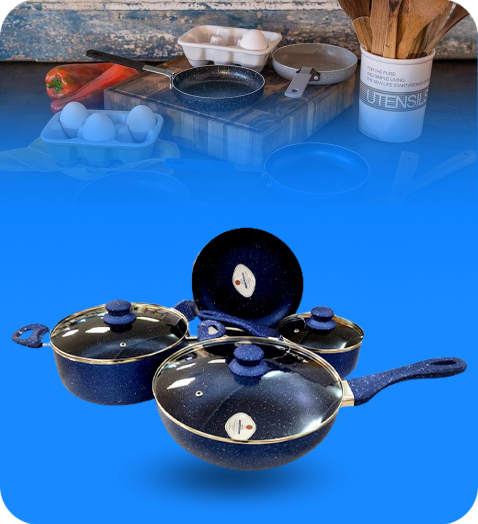 Bateria de Cocina Picca Monza PI007BTA 7 Piezas Dyflon Color Azul