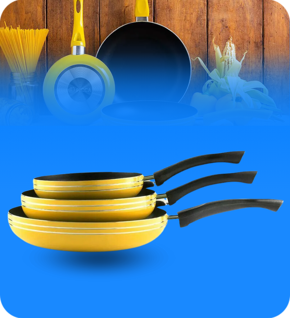 Juego de Sartenes Picca Turin PI003SSTA 18 - 22 - 26 Cms Dyflon Color Amarillo