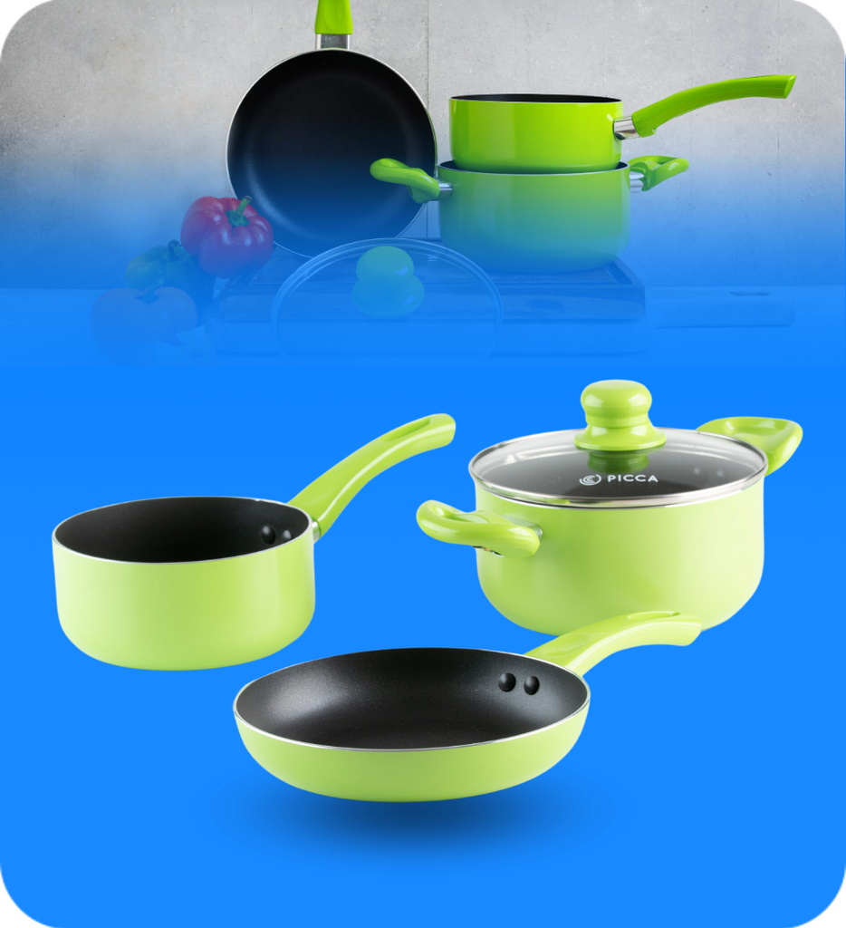 Bateria de Cocina Picca Sicilia PI004BTV 4 Piezas Dyflon Color Verde