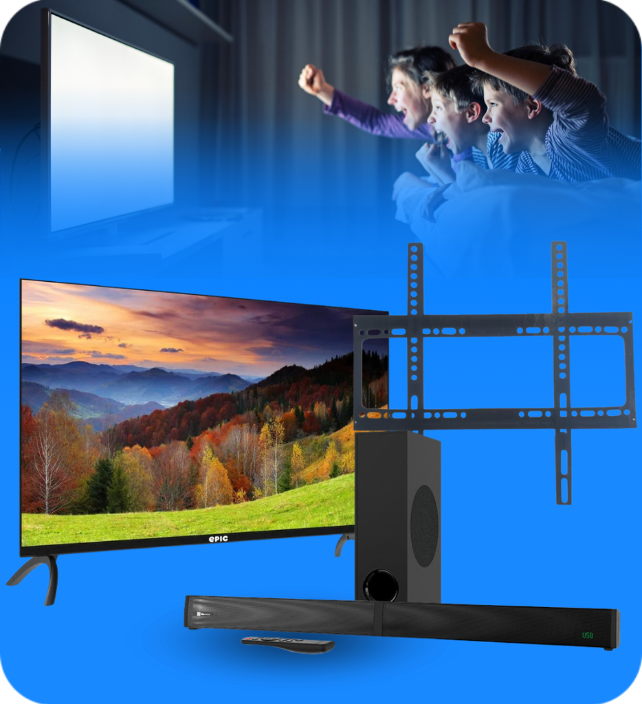COMBO TV 4 - Televisor Epic 50" Smart + Sound Bar KSB-301 + Bracket