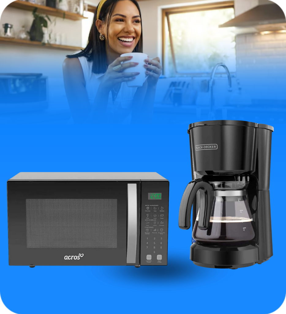 Electrodomésticos Dúo 6 -Microondas Acros + Cafetera B&D