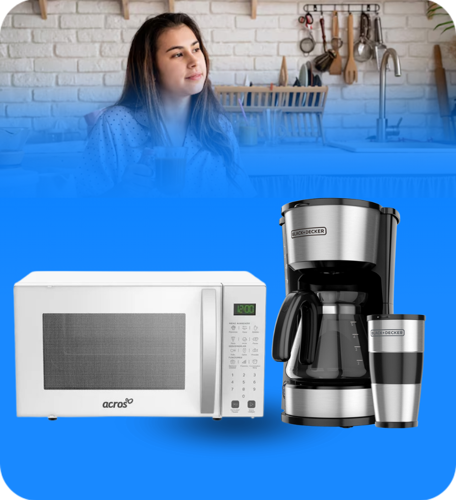 Electrodomésticos Dúo 7 Microondas Acros+ Cafetera B&D