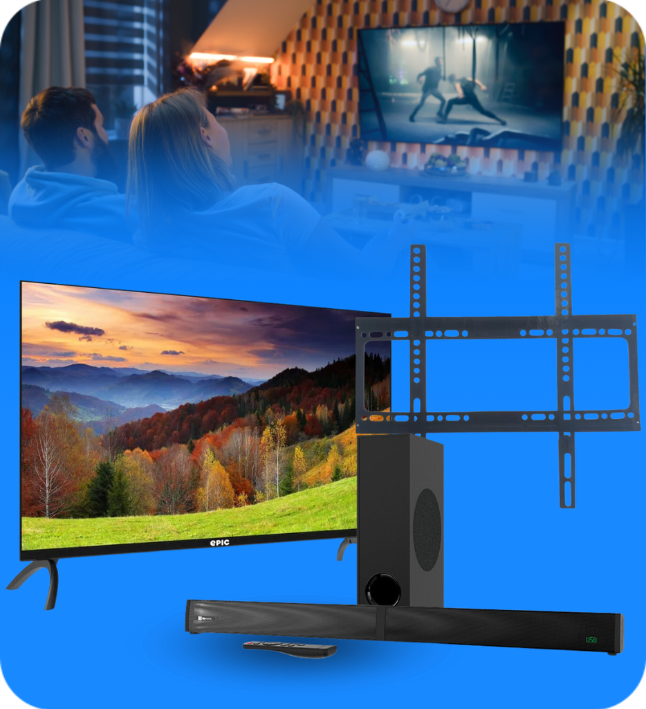 COMBO TV 6 - Televisor Epic 65" Smart + Sound Bar KSB-301 + Bracket