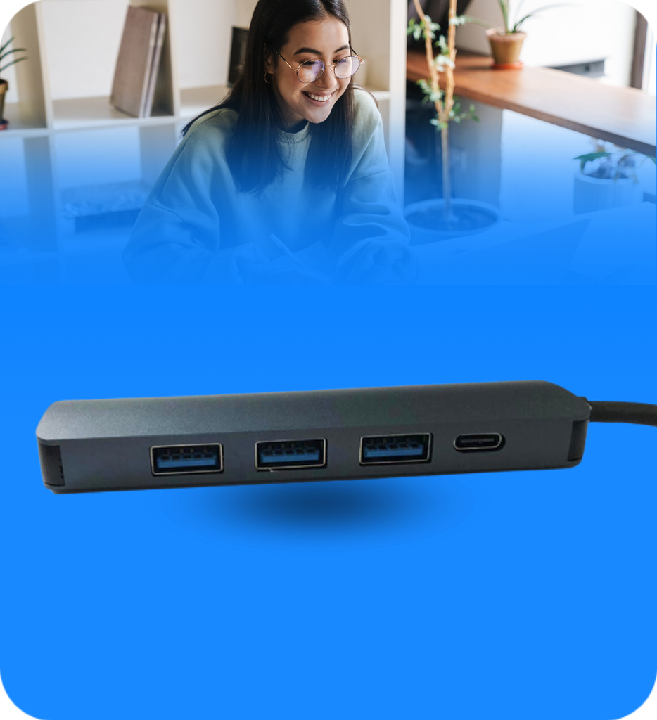 Hub eTouch 161677 High Speed USB 3.0 4 Puertos USB 3.0 5.0 Gbps Case de Aluminio