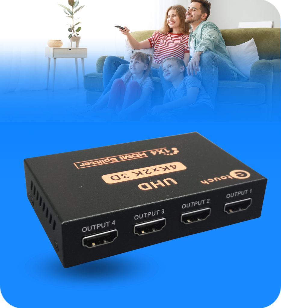 Splitter eTouch 335780 HDMI V1.4 2K 4K 4 Puertos HDMI 5Watts