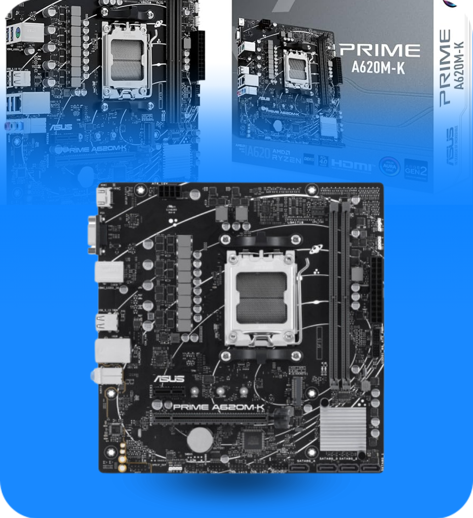 Tarjeta Madre Asus Prime 90MB1F40-M0EAY0 A620M-K  DDR5 PCle 4.0 Ready AMD Ryzen Aura Sync