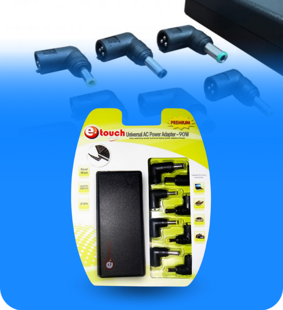 Cargador Universal Para Laptop eTouch YT-90W-ZD 90 Watts 8 Puntas
