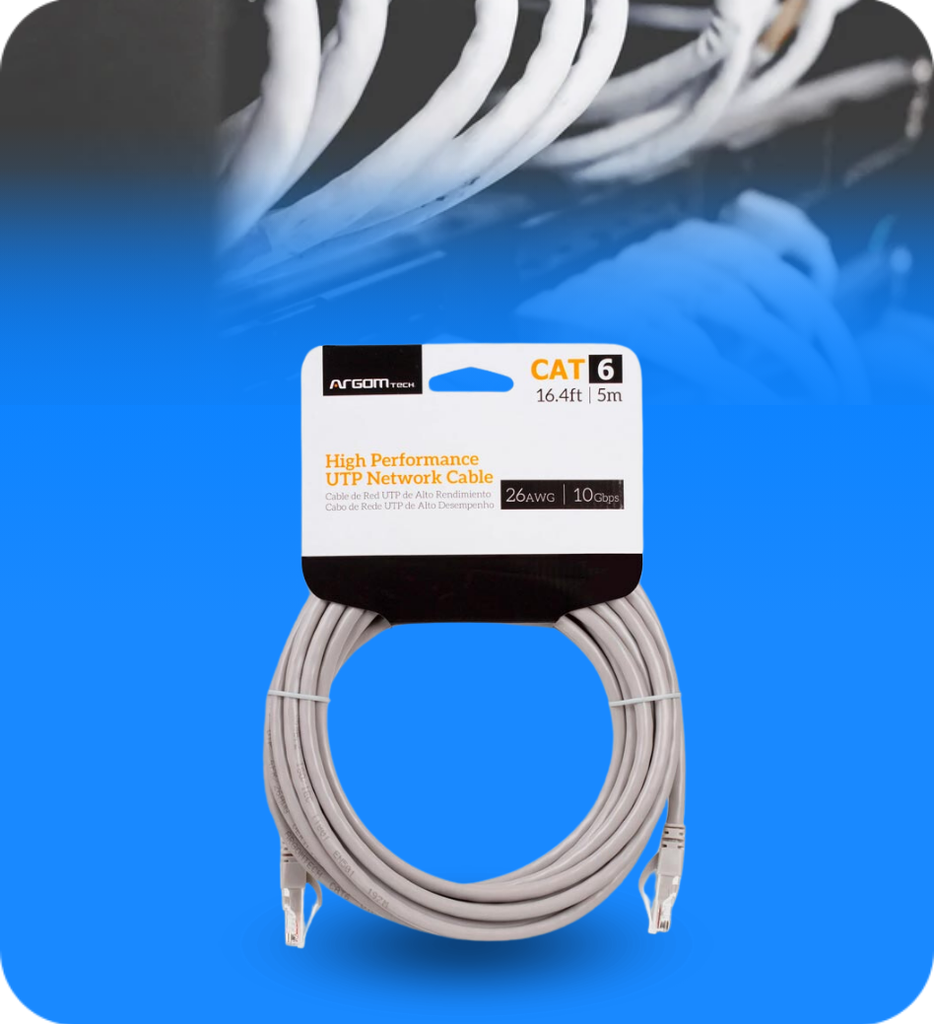 Patch Cord Argom ARG-CB-1554 Cat 6 5 Metros 10Gbps 26AWG Color Gris