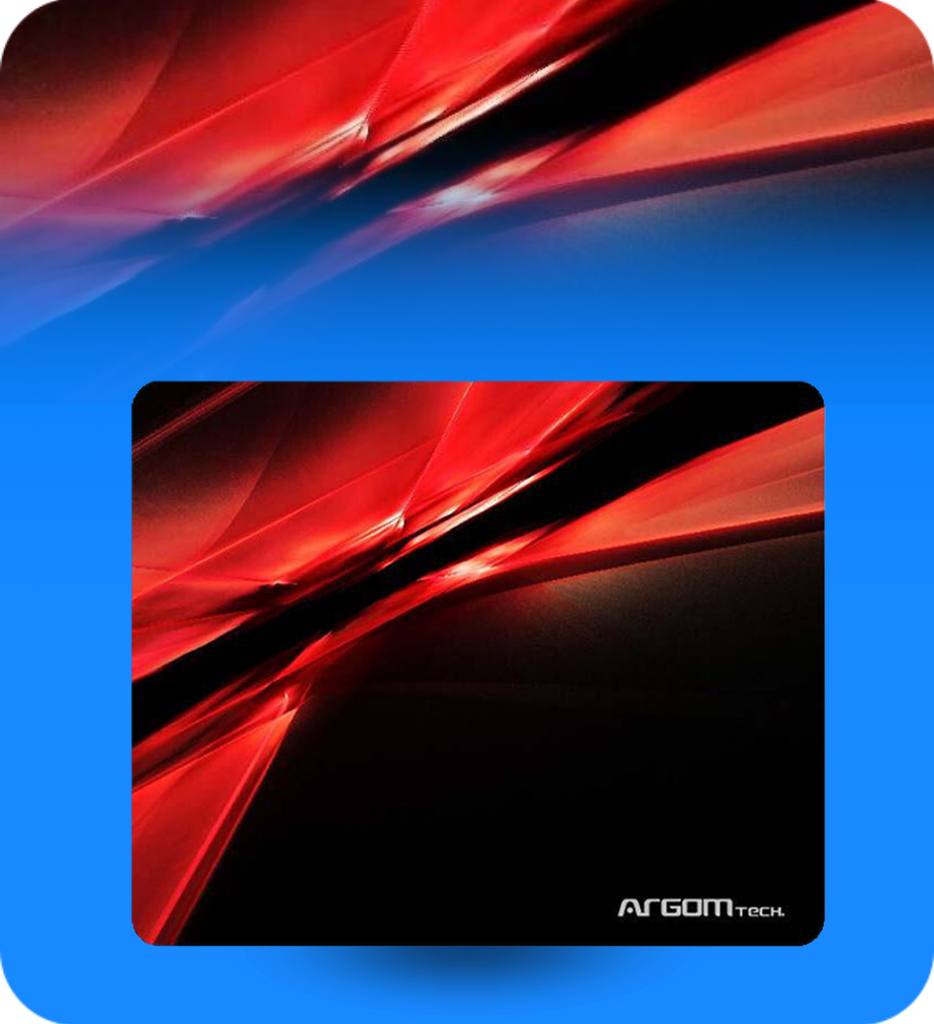 Mouse Pad Argom ARG-AC-1235RD Galaxia Con Base de Goma Antideslizante Color Negro con Rojo