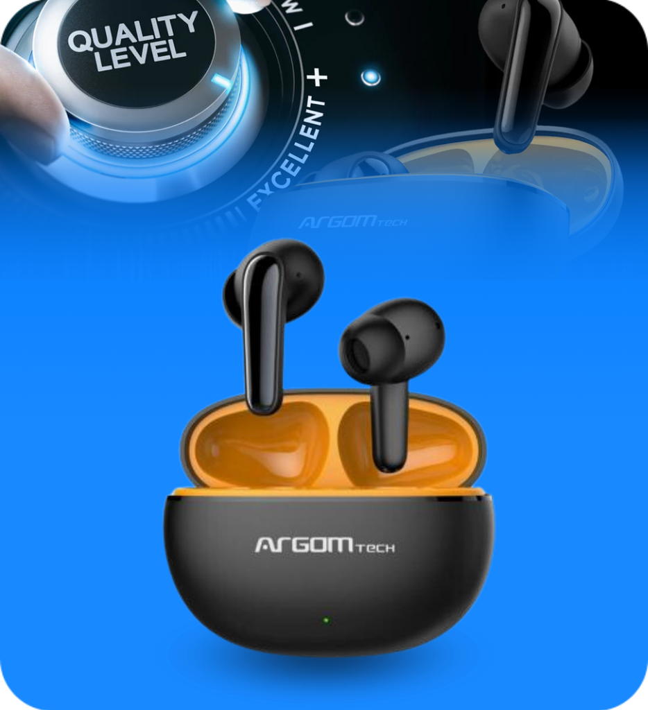 Auriculares Argom ARG-HS-5020BK SkeiPods E20 Inalambricos con Cancelacion de Ruido Color Negro