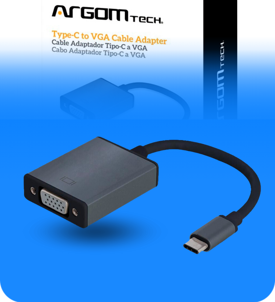Adaptador Argom ARG-CB-0043 Tipo C Macho a VGA Hembra HD 1080P