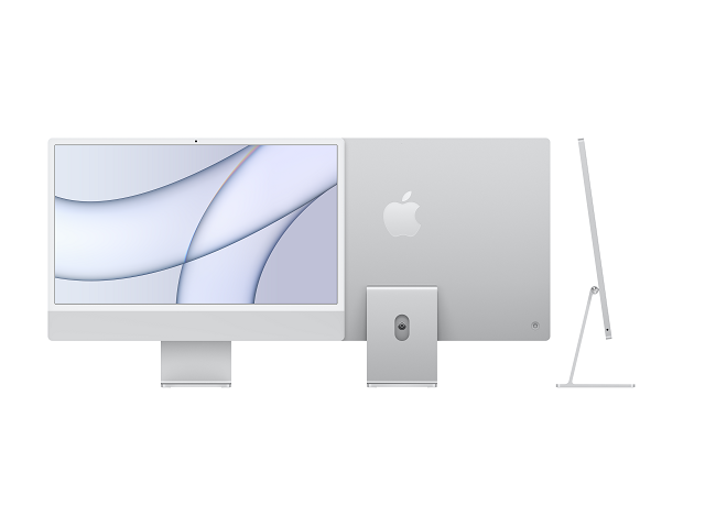 Apple iMac with 4.5K Retina display - Todo en uno - M1 - RAM 8 GB - SSD 256 GB - M1 7-core GPU - WLAN: Bluetooth 5.0, 802.11a/b/g/n/ac/ax - macOS Monterey 12.0 - monitor: LED 24" 4480 x 2520 (4.5K) - teclado: español - plata