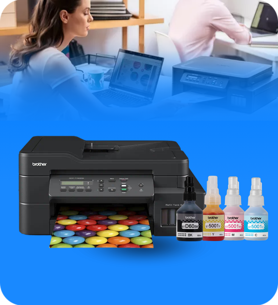 Combo Brother - Impresora Multifuncional Brother DCP-T520W + Botellas de Tinta