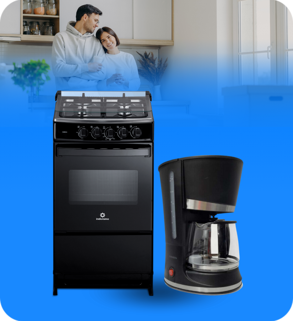 Estufa Indurama Canela 20" + Cafetera Sankey