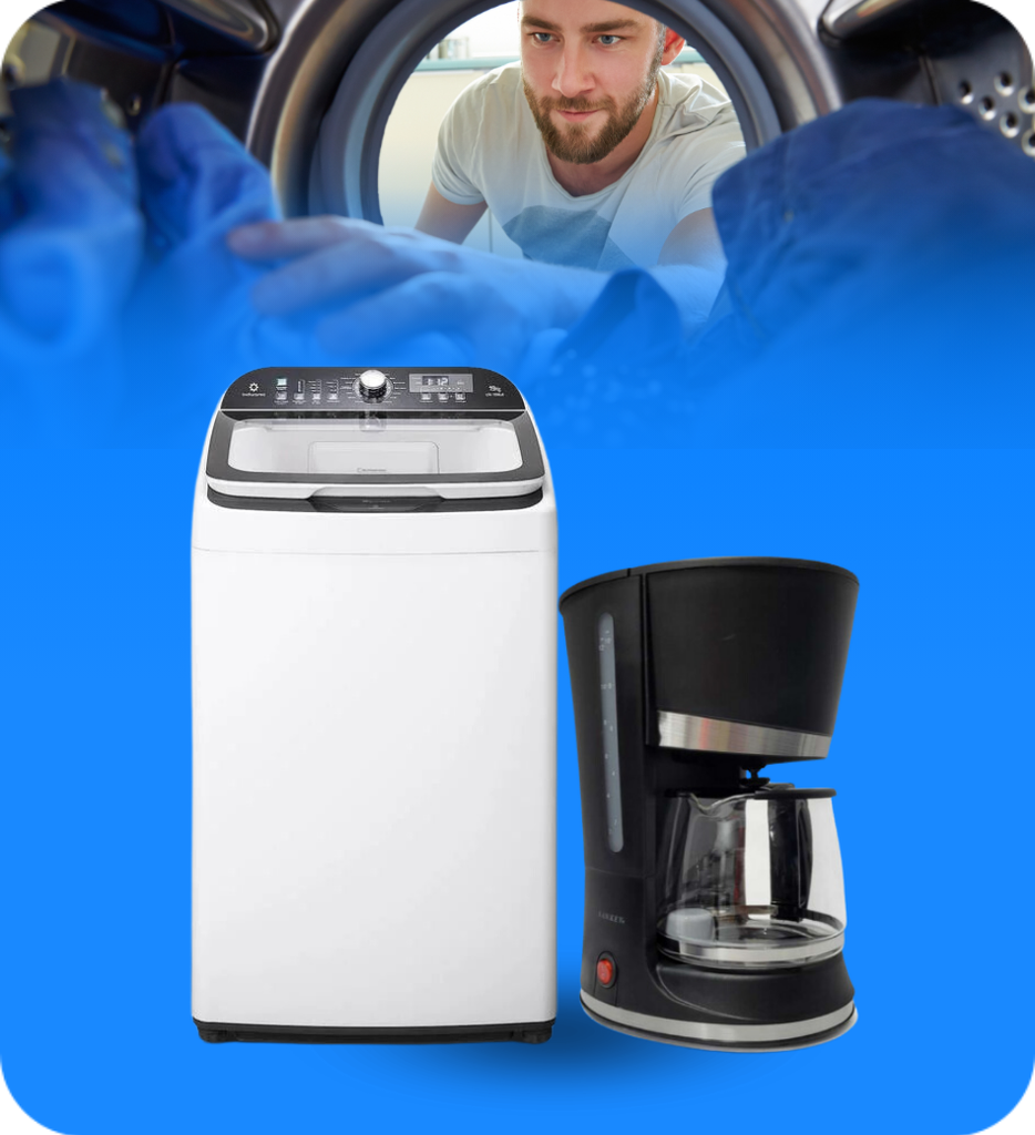 Lavadora Indurama LRI-19BLA Automatica 19KG Tapa de Vidrio Tecnologia Anti-Enredo Color Blanco + Cafetera Sankey