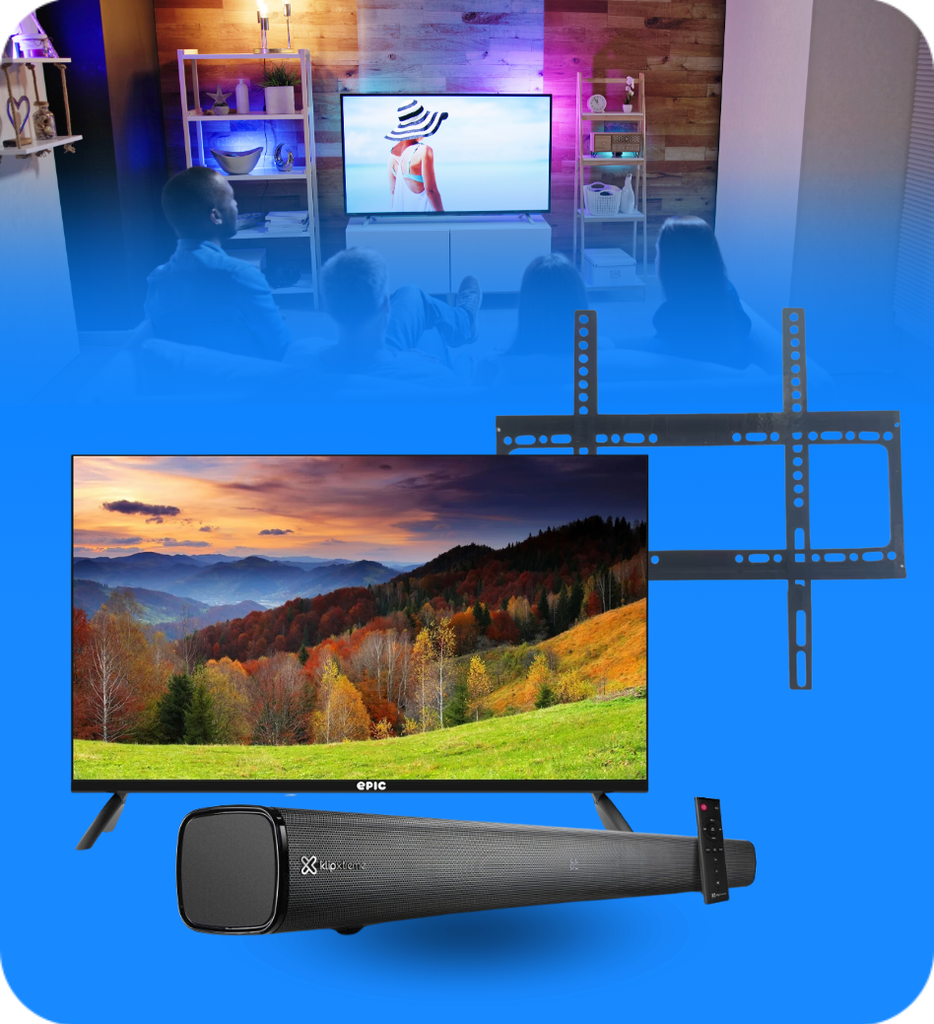 COMBO TV 11 - Televisor Epic 75" 4K  + Sound Bar Klip Xtreme KSB-210 + Bracket