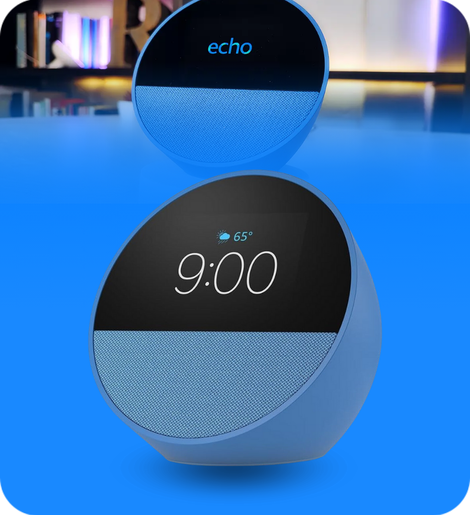Bocina Inteligente Amazon Echo Spot con Reloj y Despertador Color Azul Verdoso
