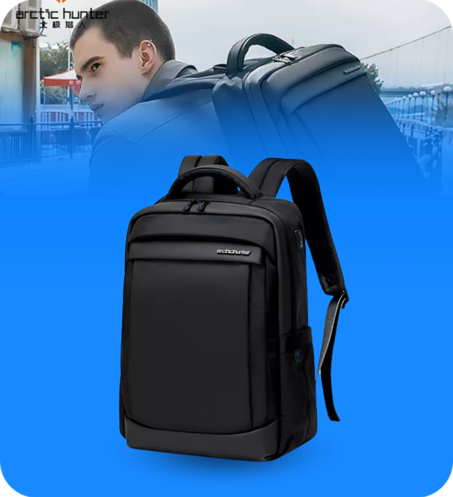 Mochila Arctic Hunter B00478 para Laptop 15.6" Color Negro