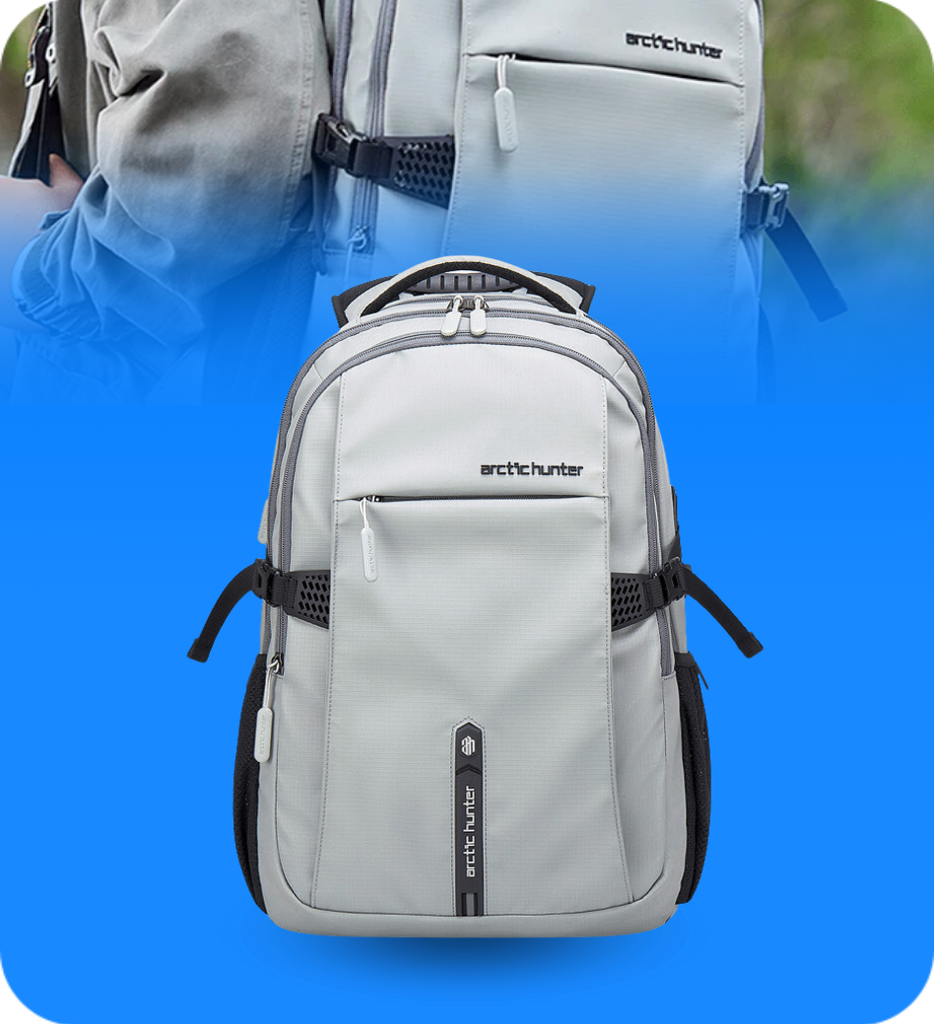 Mochila Arctic Hunter B00388 para Laptop 15.6" Color Gris