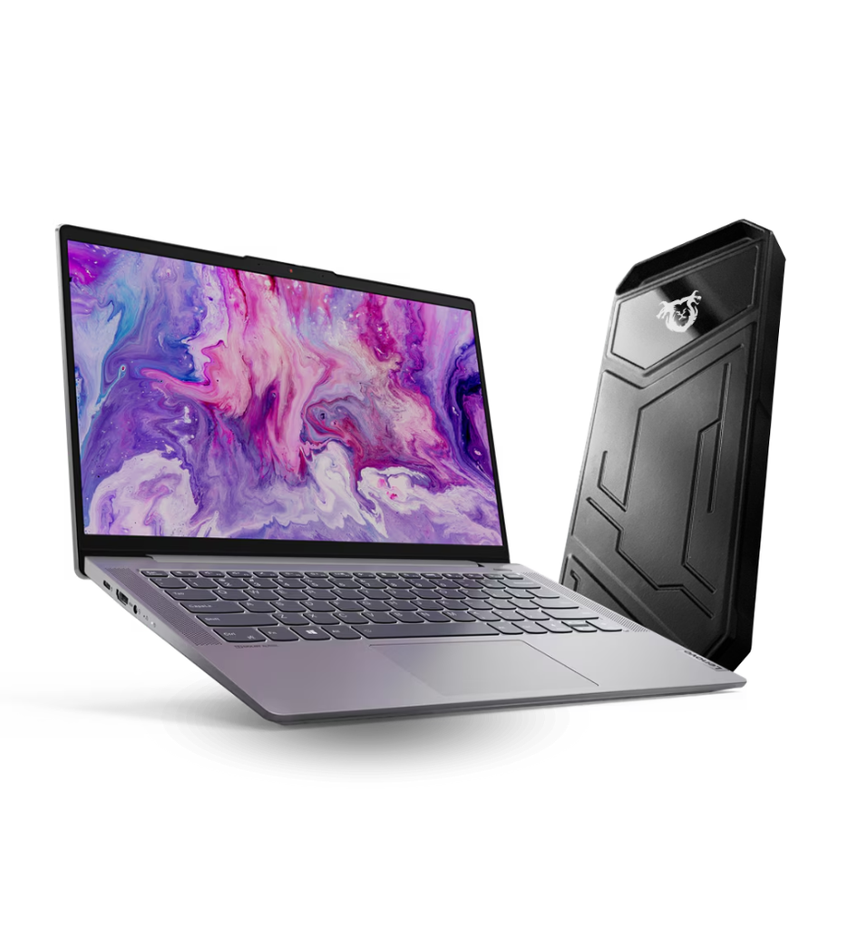 Laptop Lenovo 5 14IIL05 Core I5-1035G1 256GB SSD 8GB RAM 14" 1920x1080 WIN 10 Color Plateado Seminueva + Unidad de Estado Solido Externo Quimera QM-EXTZ5512 Tipo C a Tipo C RGB Metal 512GB