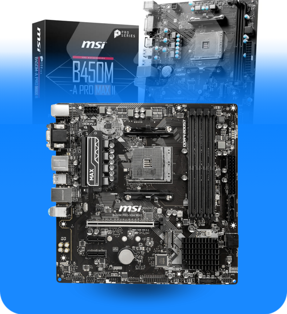 Tarjeta Madre MSI B450M PRO-VDH Max 911-7A38-063 AMD PCI Express 3.0 DDR4 Hasta 3466 MHz