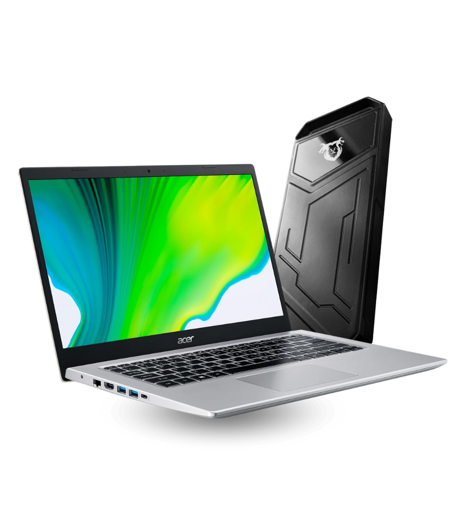 Laptop Acer Aspire A514-54-501Z Core i5-1135G7 256GB SSD 8GB RAM 14" 1920x1080 IPS WIN10 Color Oro Seminueva + Unidad de Estado Solido Externo Quimera QM-EXTZ5512 Tipo C a Tipo C RGB Metal 512GB
