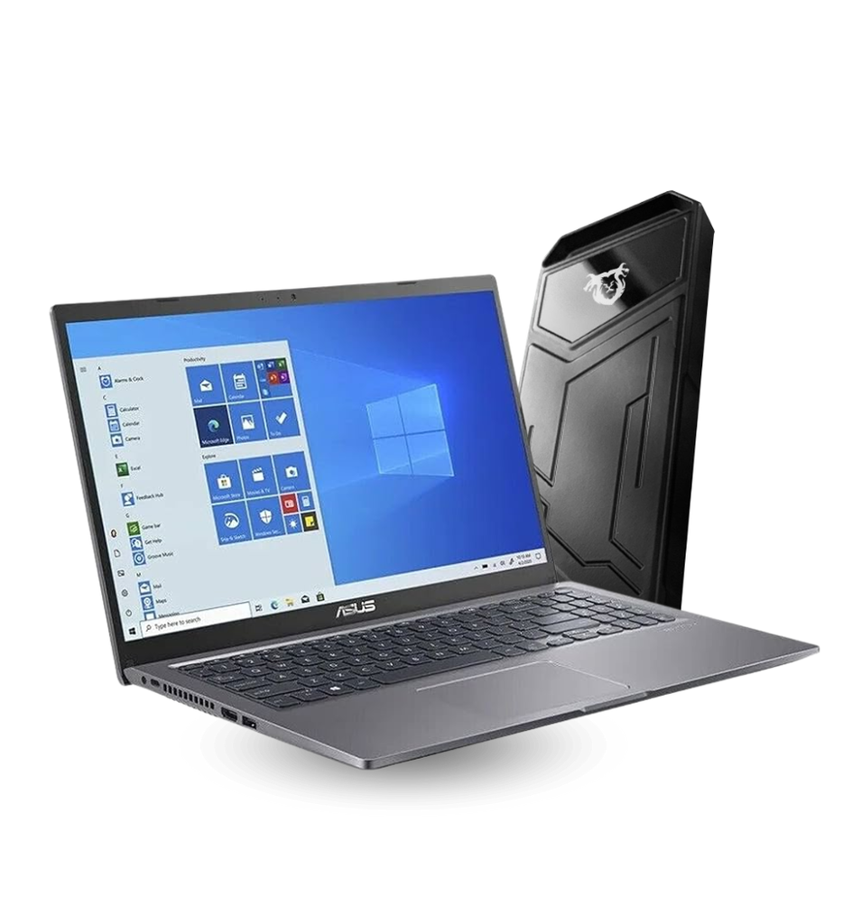 Laptop Asus VivoBook R565EA-UH31T Core i3-1115G4 128GB SSD 4GB RAM 15.6" 1920x1080 TOUCHSCREEN WIN10 S Color Plateado + Unidad de Estado Solido Externo Quimera QM-EXTZ5512 Tipo C a Tipo C RGB Metal 512GB