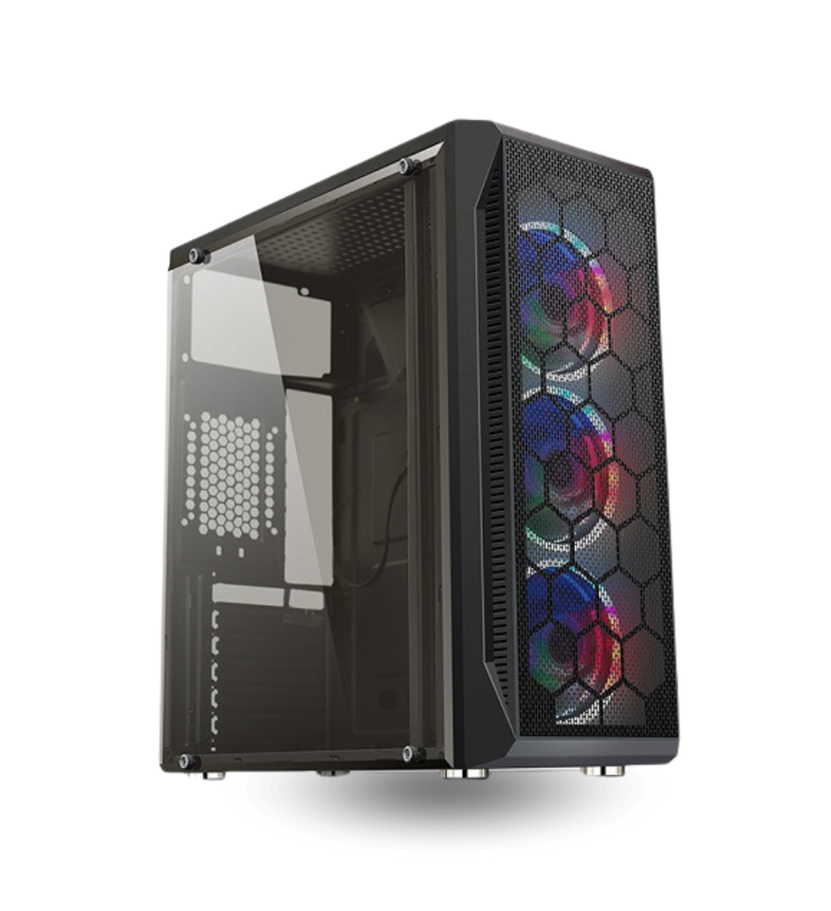 Case Gamer Eagle Warrior CG08Z3 H410 CG08Z3RA001C 3 RGB Front Fans Vidrio Templado