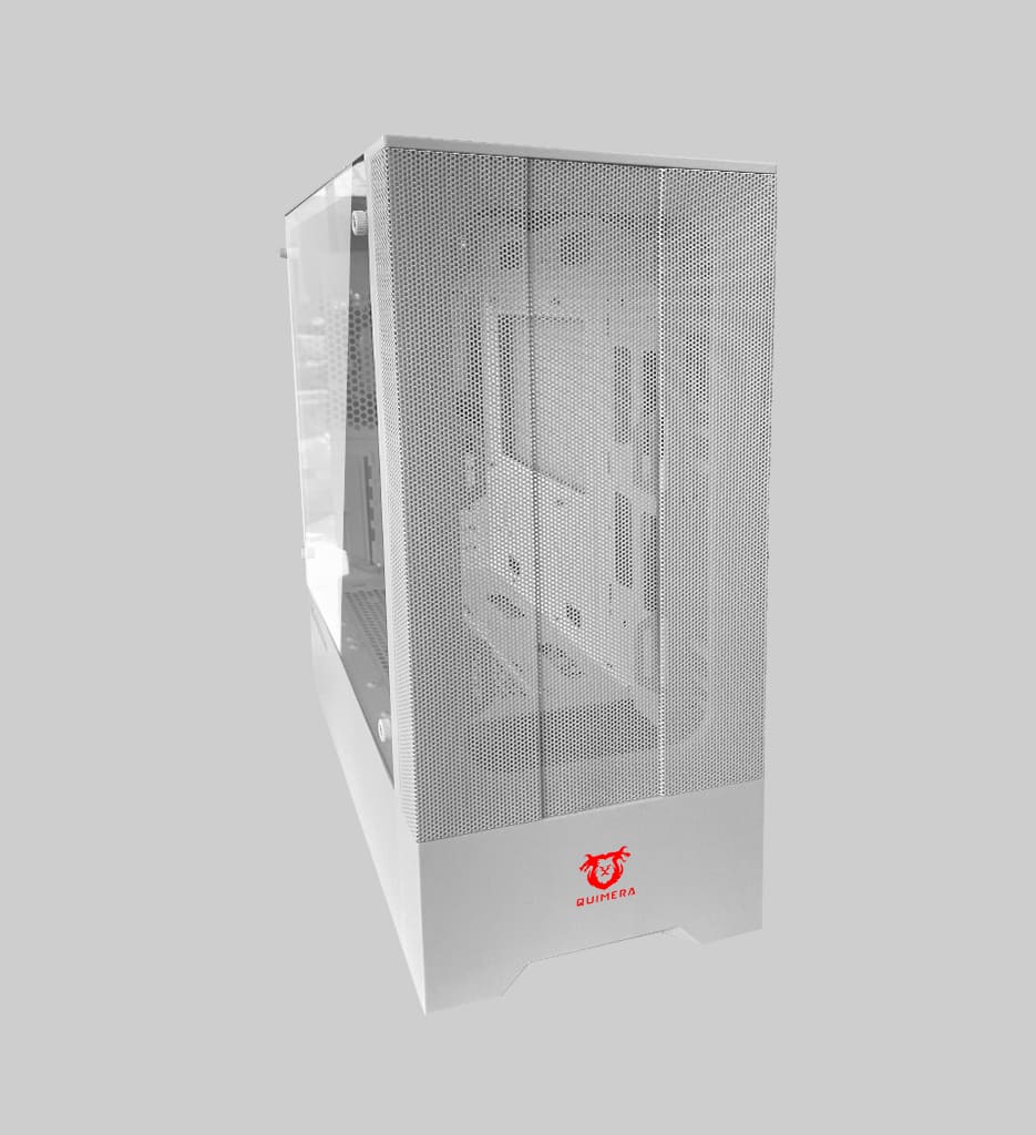 Case Gamer Quimera QM-AXT-LC63-WHT Sin Ventiladores Con Vidrio Templado Color Blanco