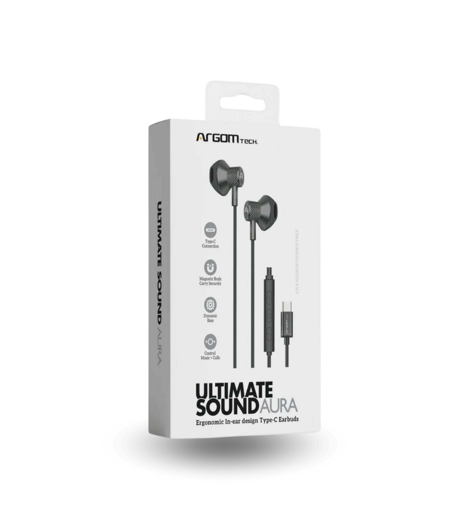 Auriculares Argom ARG-HS-2032BK con Cable Tipo C Color Negro