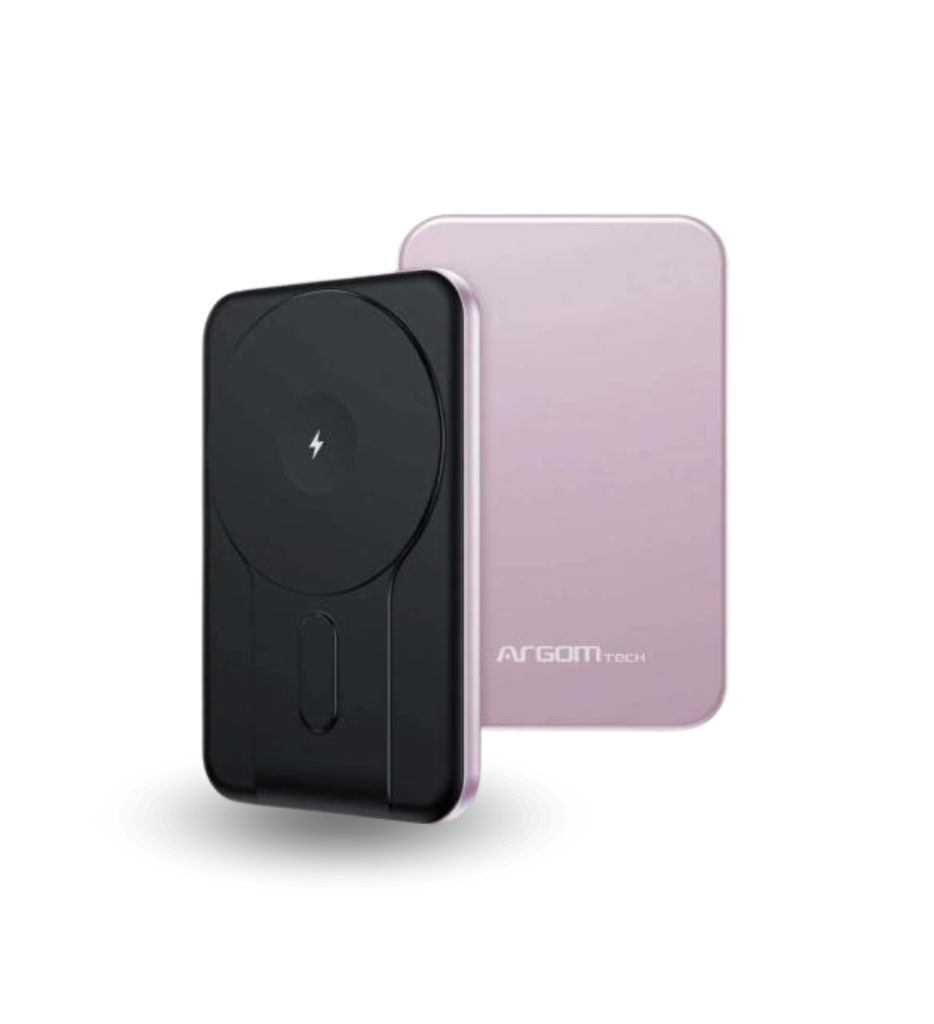 Cargador Portatil Argom ARG-PB-1160PK MS5 MagNetic Delgado de Aluminio 5000MAH Color Rosado