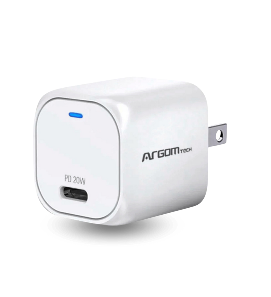 Cubo Cargador Argom ARG-AC-0110WT PD Nano 20W Compacto Tipo C