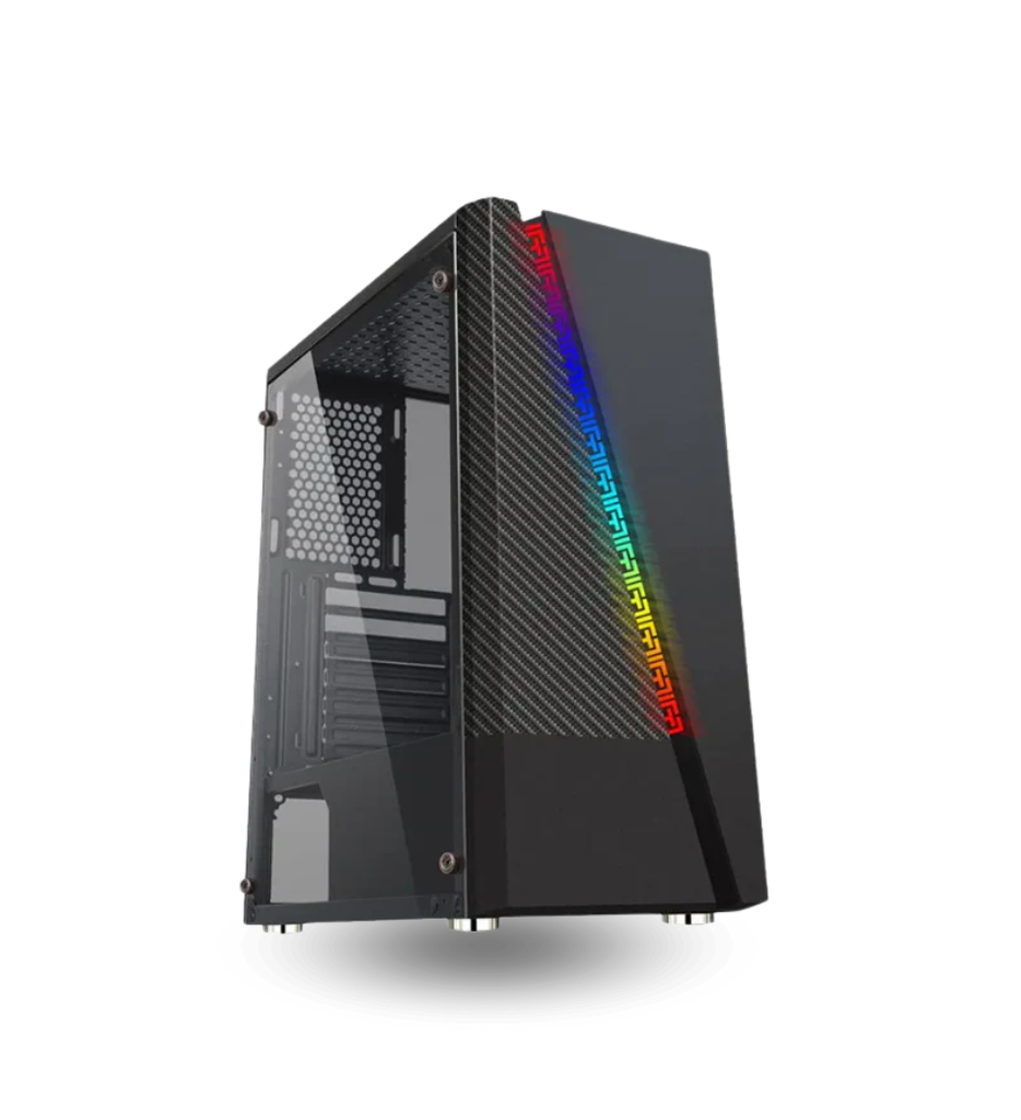 Case Gaming Eagle Warrior CG17AARA001C H430 Vidrio Templado con RGB Color Negro