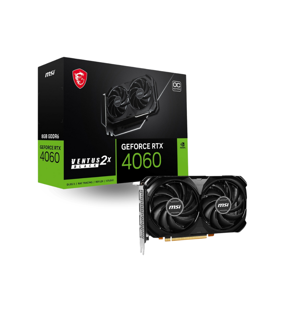 Tarjeta de Video MSI Geforce RTX 4060 912-V156-209 Ventus 2X Black 8GB GDDR6